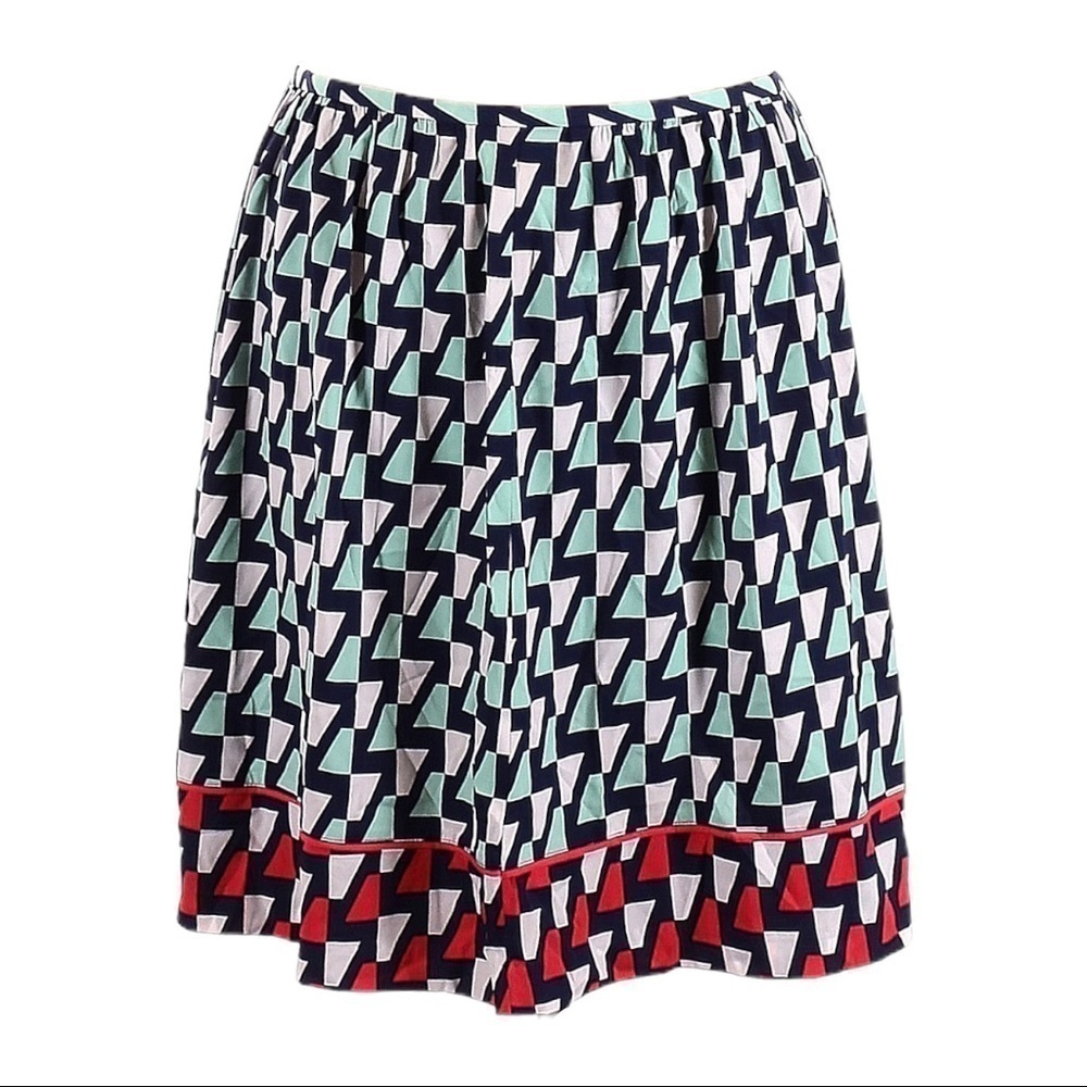 🌺 Tommy Hilfiger Geometric Print Pleated Lightweight Mini Skirt Size 16